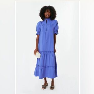 Pomander Place by Tuckernuck Azure Blue Selena Maxi Dress sz S Puff Sleeve